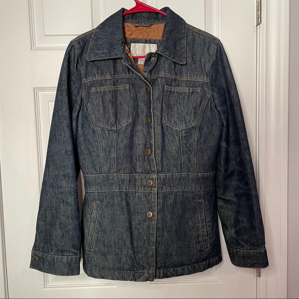 Nine West Quilted lined denim jean jacket, Size Small